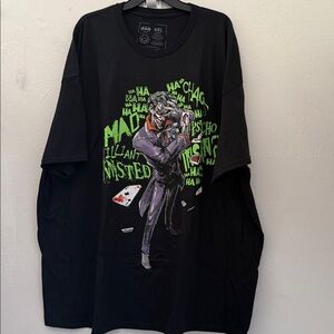 DC COMICS Joker T Shirt Black Short Sleeve Size 4XL NWOT